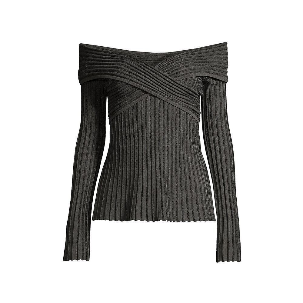 Emporio Armani Metallic Knit Long Sleeve Sweater Mineral Gray Size XL/50 NWT